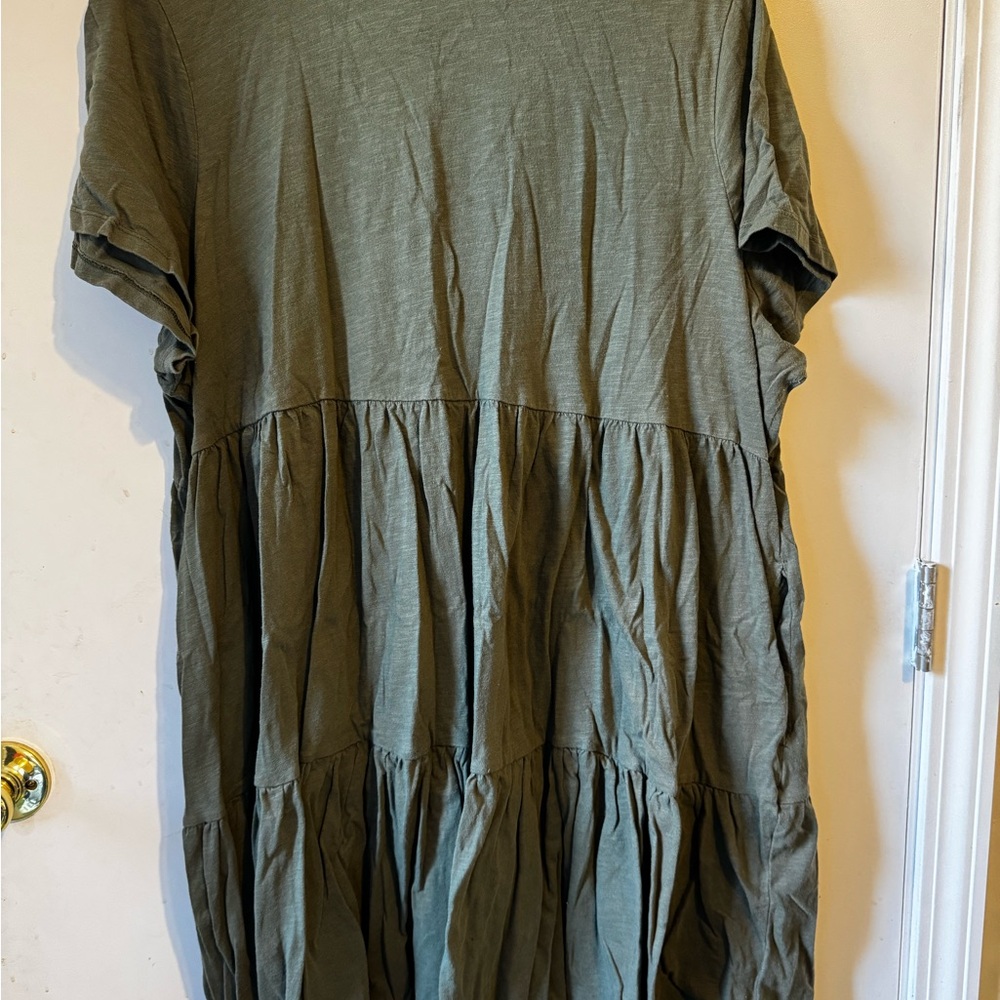 Old Navy tiered olive Green Dress
